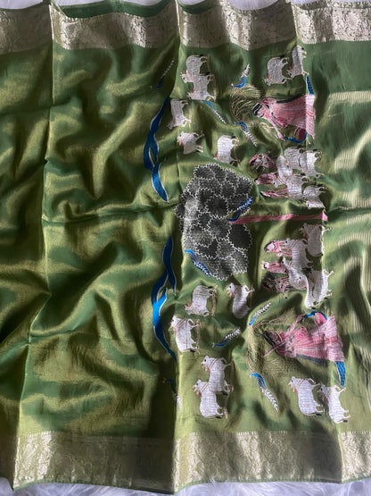 Premium zari tissue concept saree