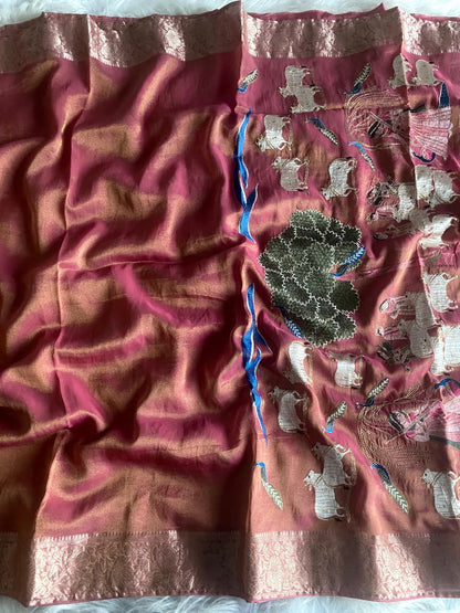 Premium zari tissue concept saree