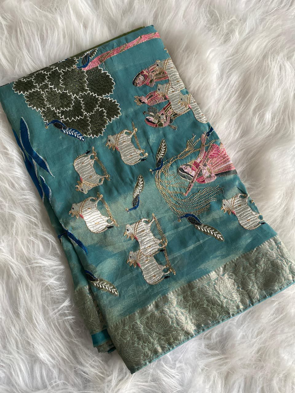 Premium zari tissue concept saree