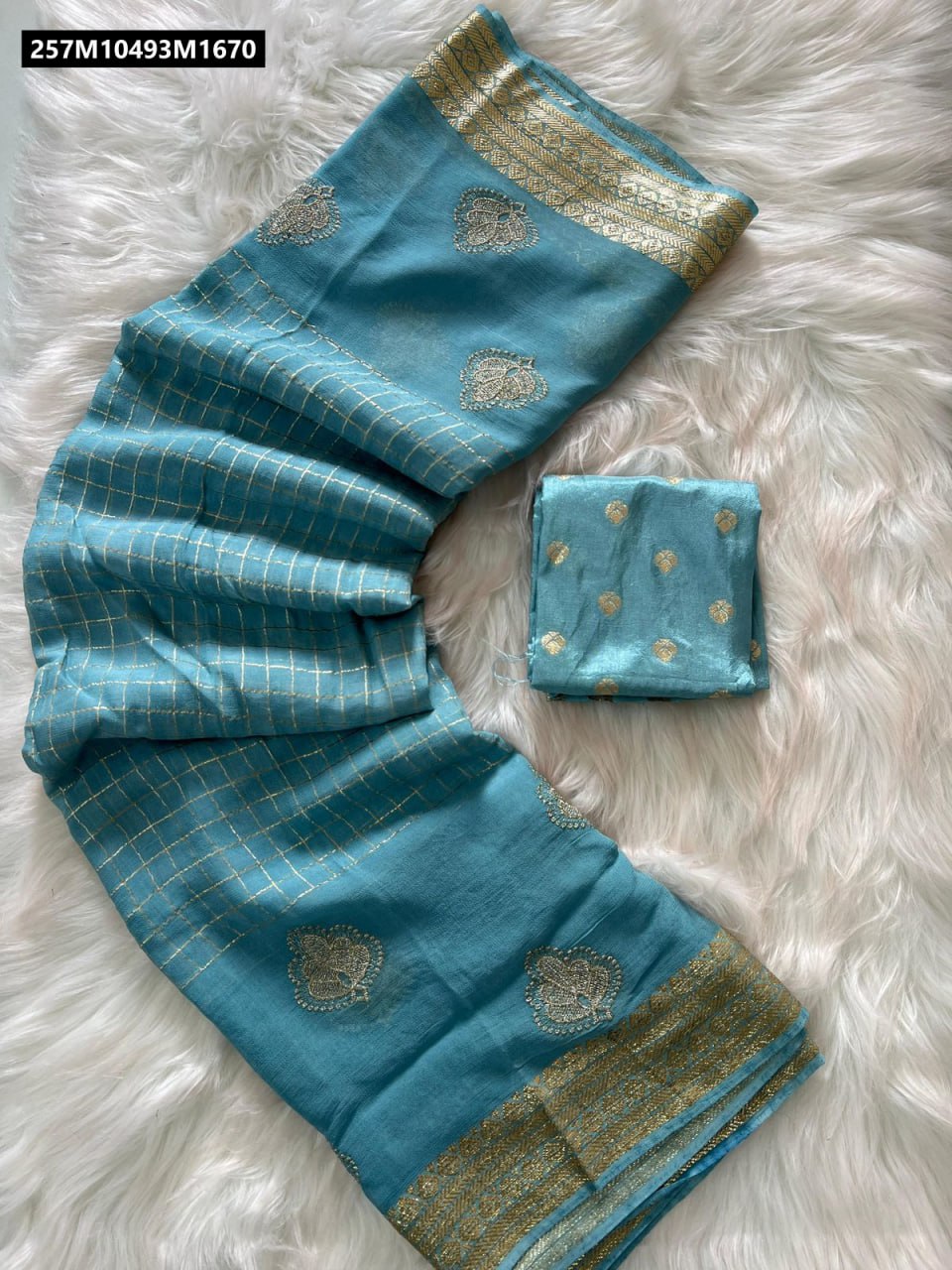 Pure viscose georgette chit pallu