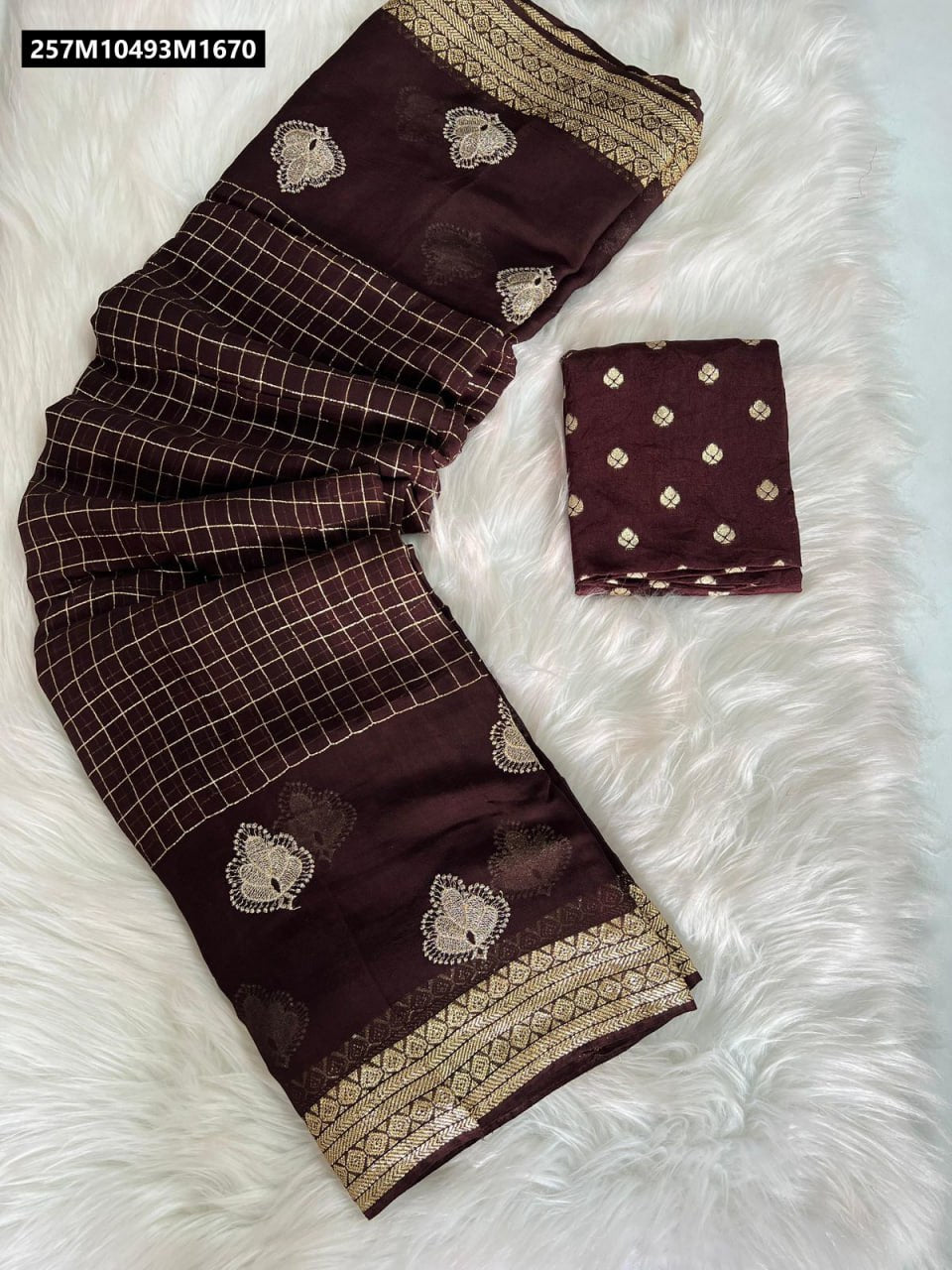 Pure viscose georgette chit pallu