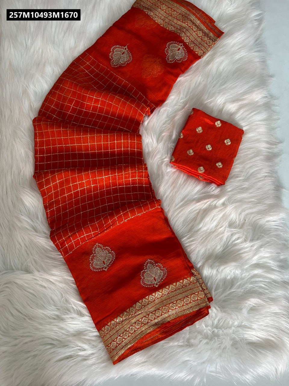 Pure viscose georgette chit pallu