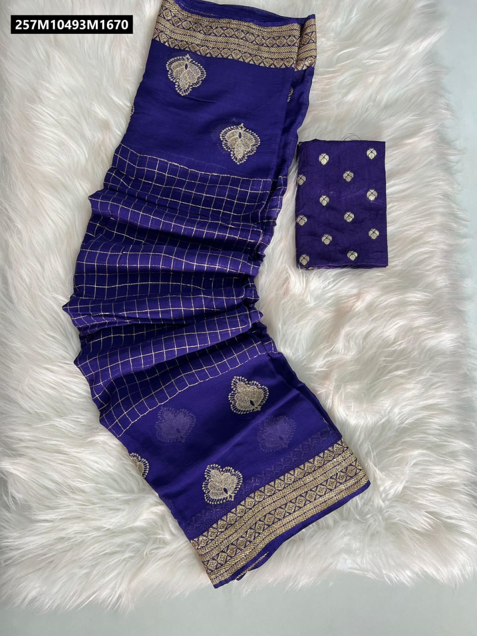 Pure viscose georgette chit pallu