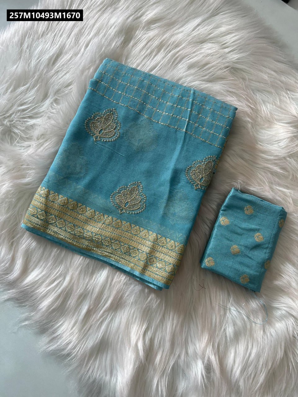 Pure viscose georgette chit pallu