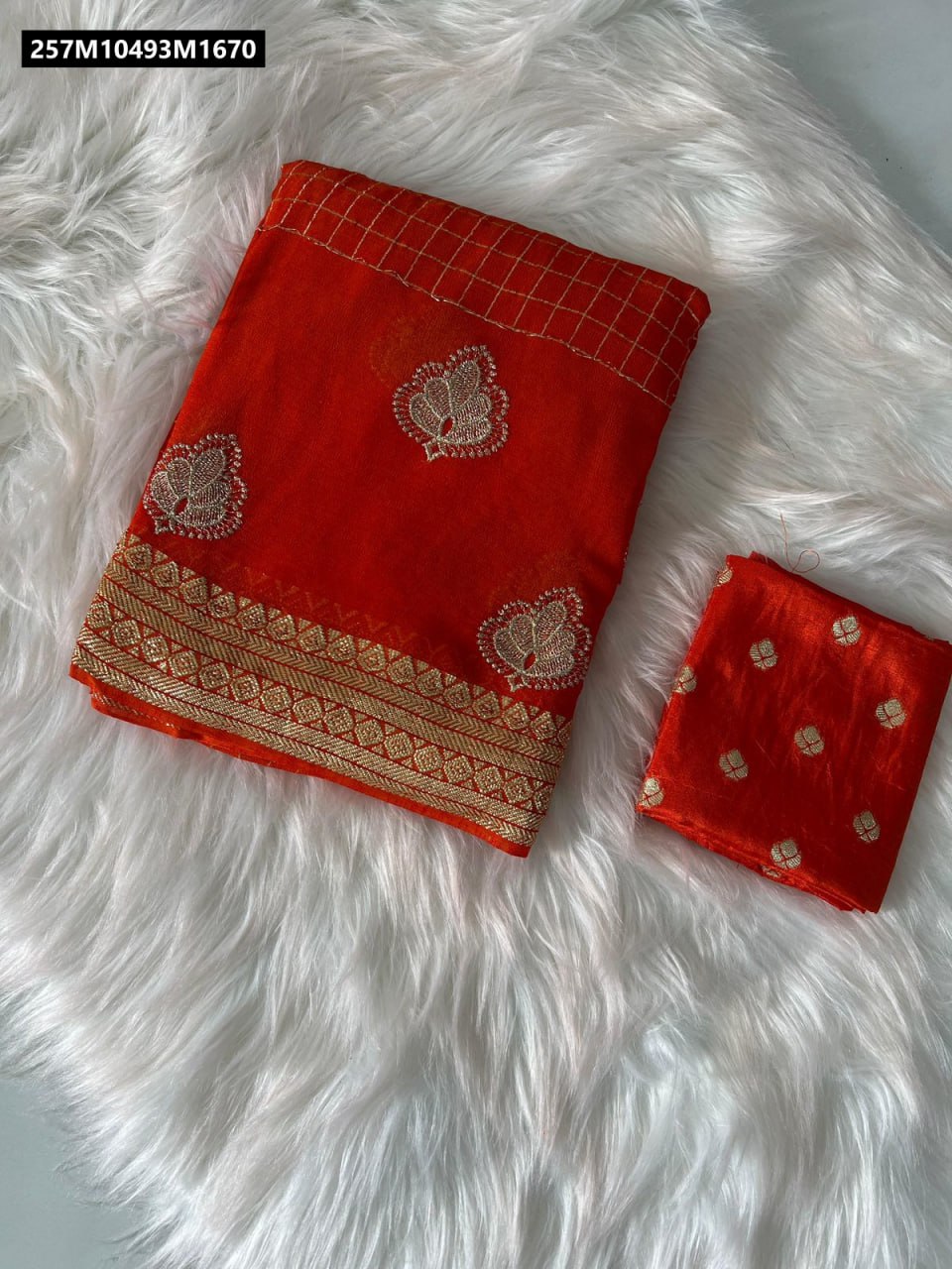 Pure viscose georgette chit pallu