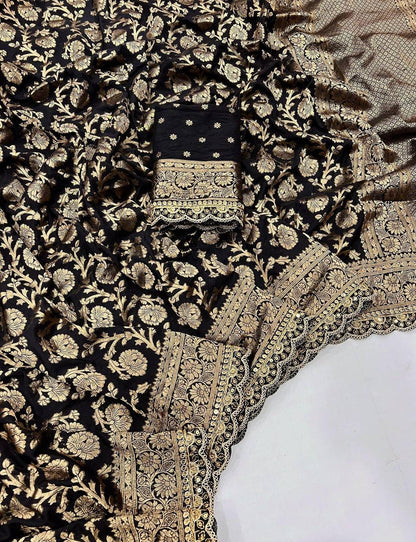 Pure khaddi georgette designer saree