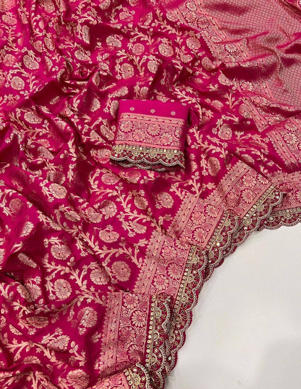 Pure khaddi georgette designer saree