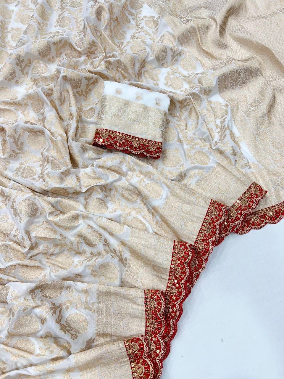 Pure khaddi georgette designer saree