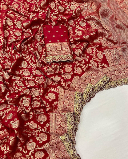 Pure khaddi georgette designer saree