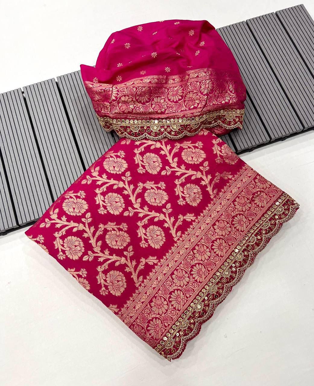 Pure khaddi georgette designer saree