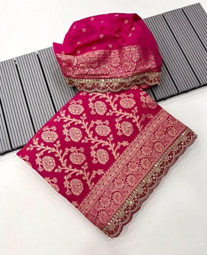 Pure khaddi georgette designer saree