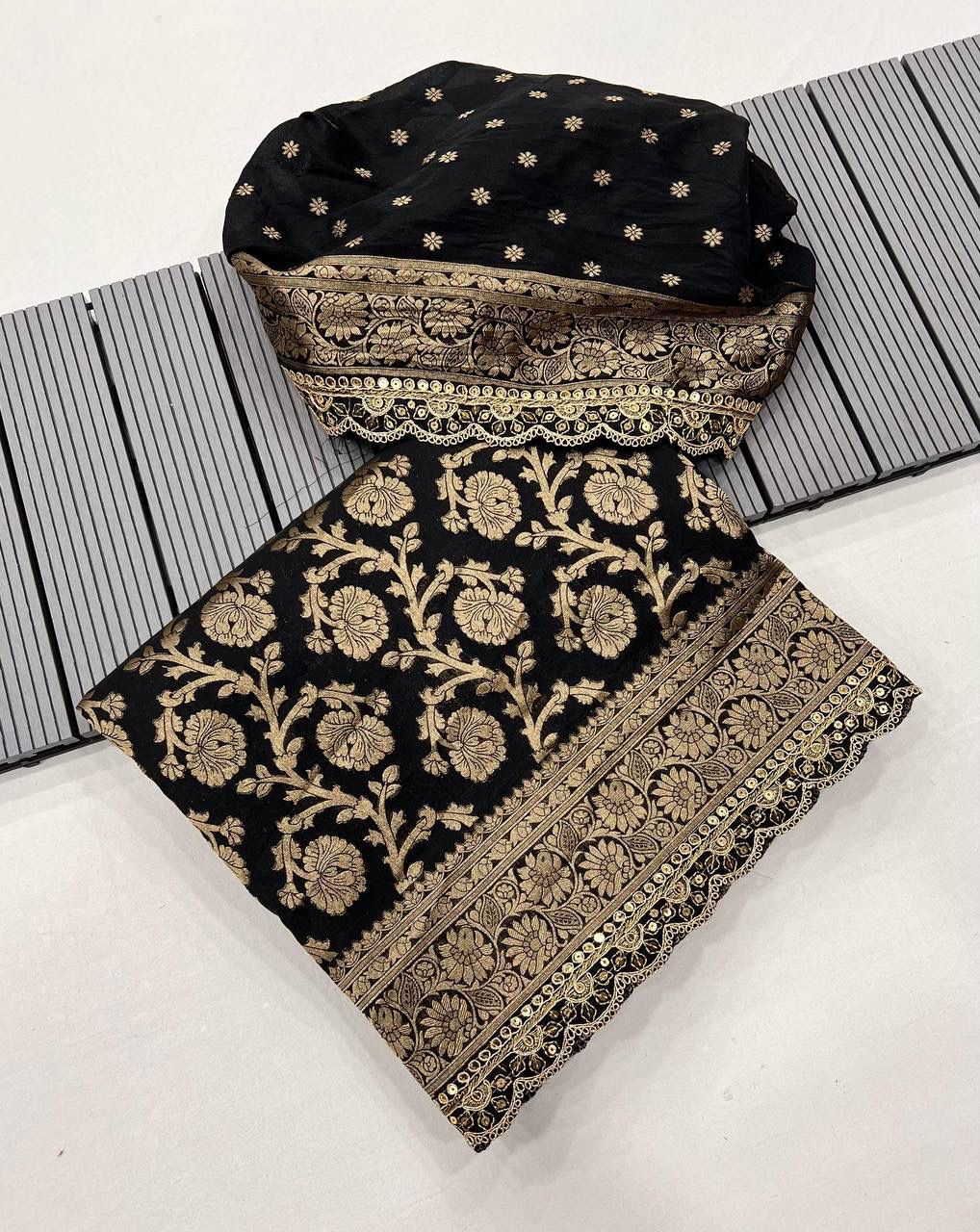 Pure khaddi georgette designer saree