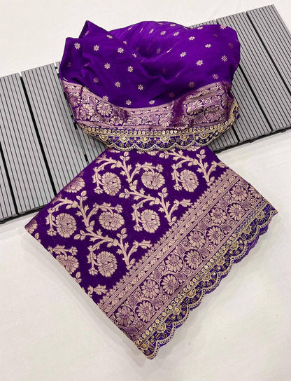 Pure khaddi georgette designer saree