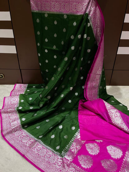 Handloom semi katan georgette silk soft saree
