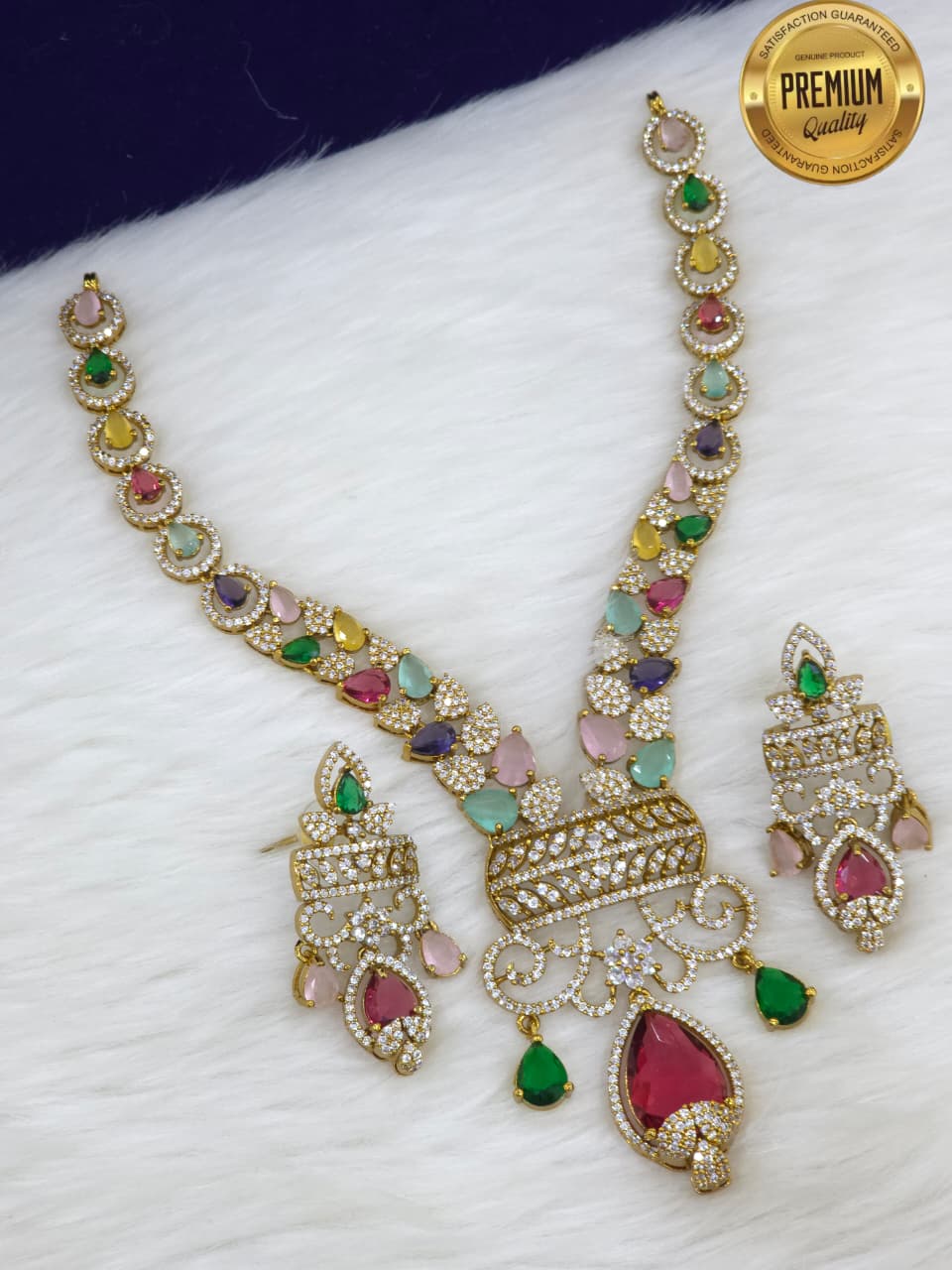 Contemporary CZ Stone Necklace