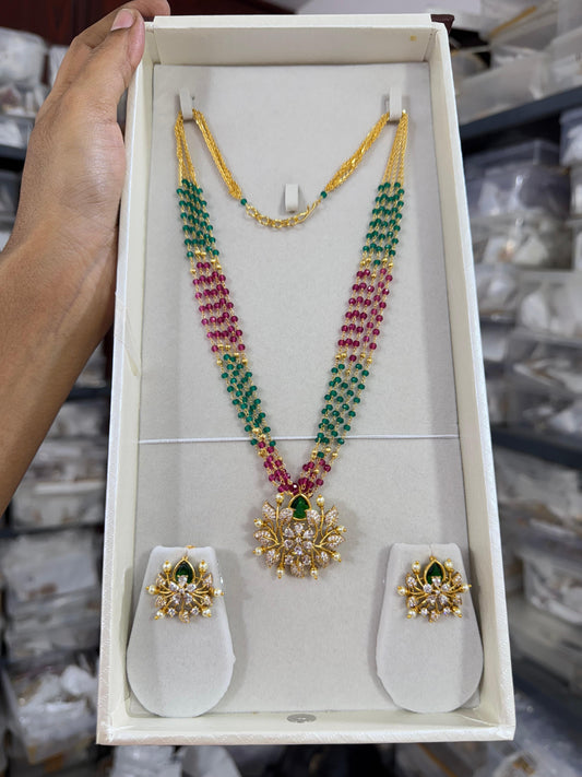 Multicolor Floral Pendant Haram