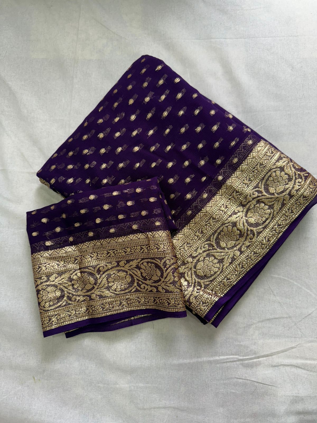 Viscose Georgette Saree With Running Blouse