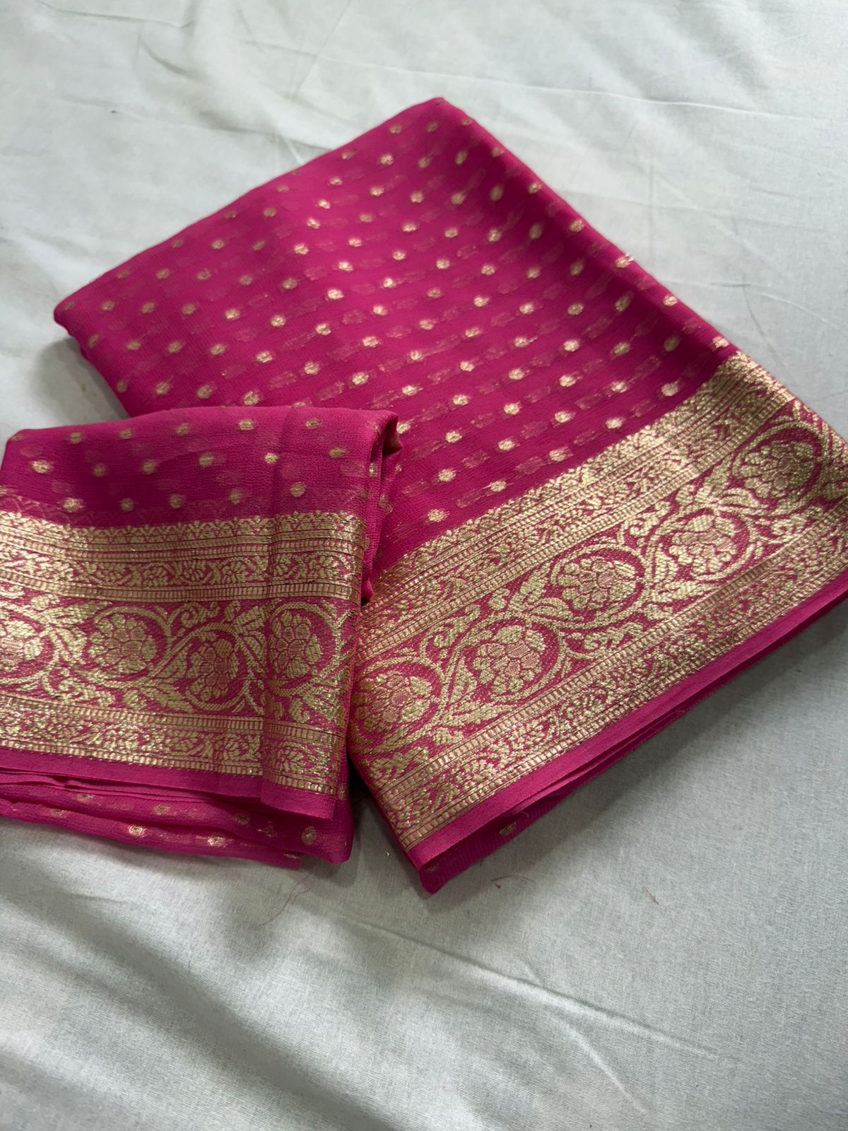 Viscose Georgette Saree With Running Blouse