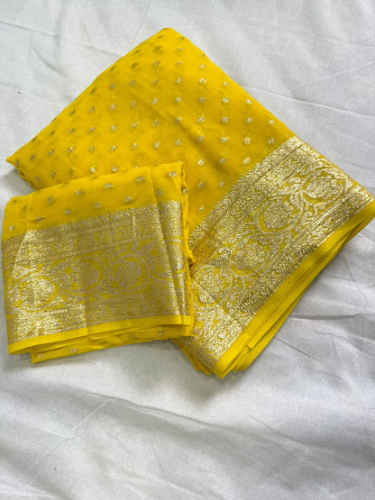 Viscose Georgette Saree With Running Blouse