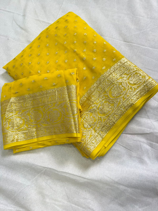 Viscose Georgette Saree With Running Blouse