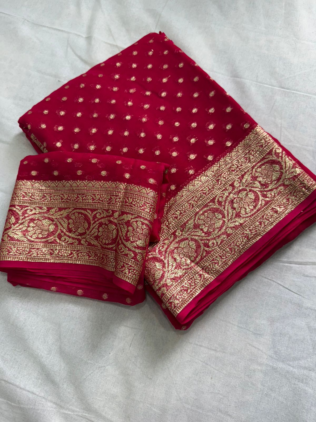 Viscose Georgette Saree With Running Blouse