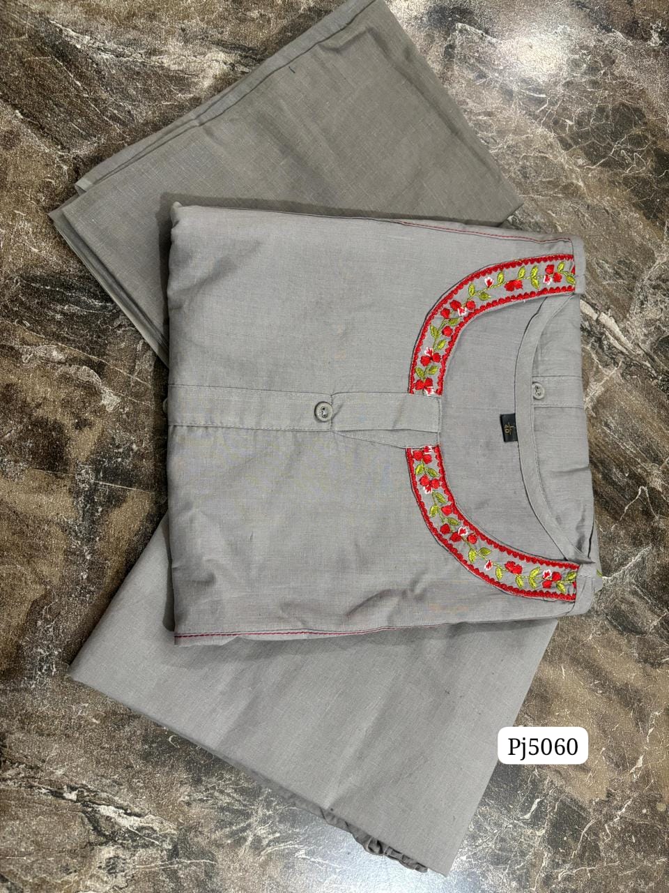 Women's Embroidered& pitten work printed Cotton kurta