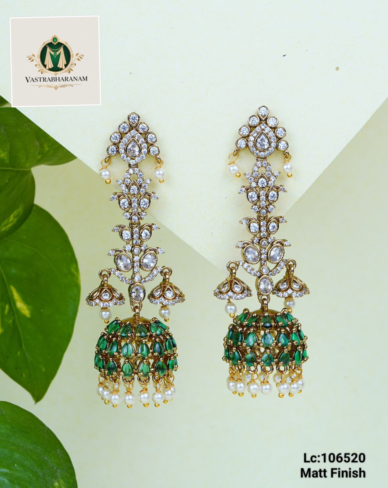 Real Kempu Stone Jhumkis