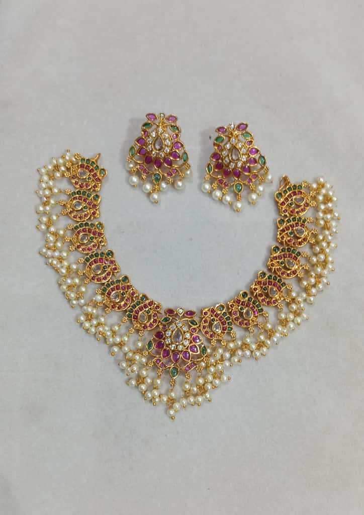 Jadau style mango short haram