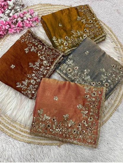 fandy chiffon silk saree