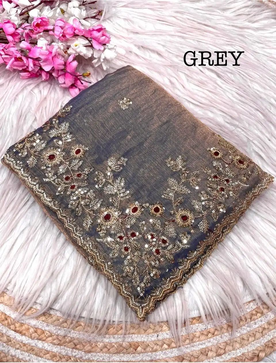 fandy chiffon silk saree