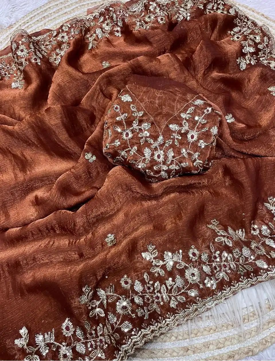 fandy chiffon silk saree