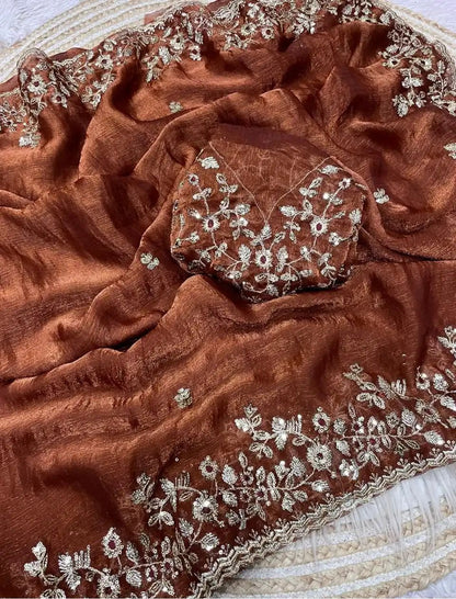 fandy chiffon silk saree