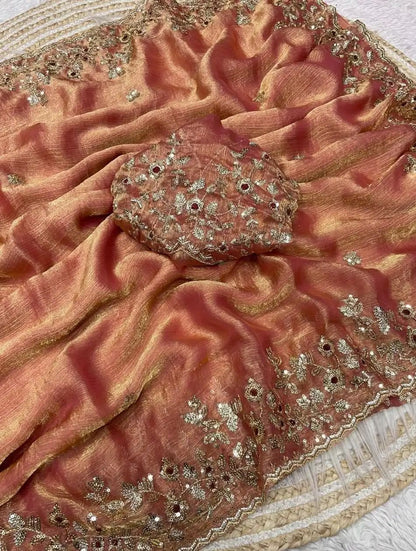 fandy chiffon silk saree