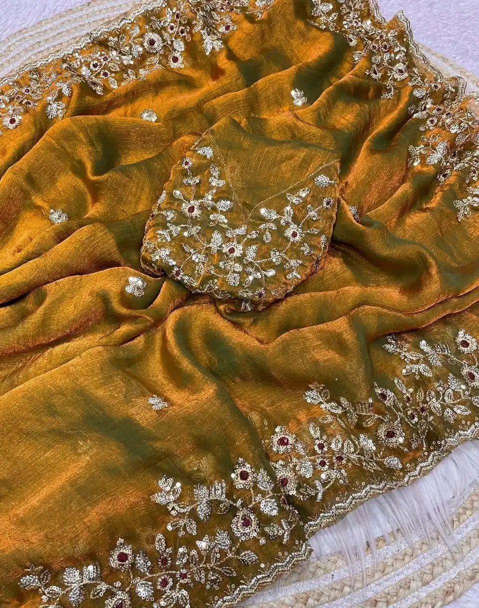 fandy chiffon silk saree