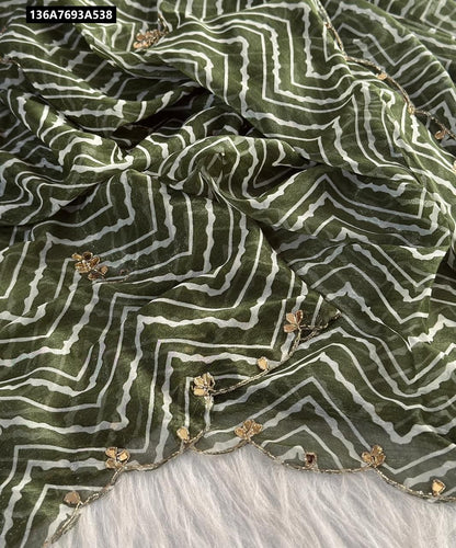 Pure dual shimmer georgette handwork saree