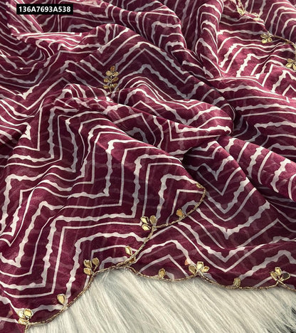 Pure dual shimmer georgette handwork saree