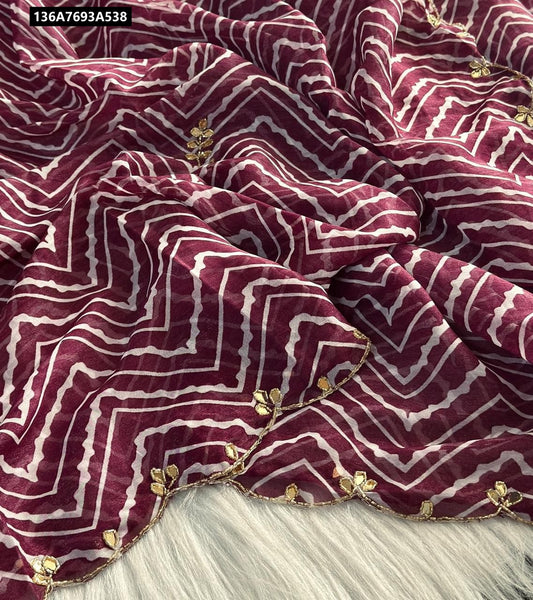 Pure dual shimmer georgette handwork saree