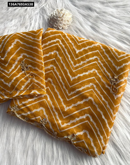 Pure dual shimmer georgette handwork saree