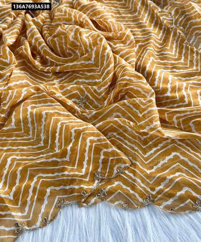 Pure dual shimmer georgette handwork saree