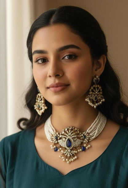 Premium Victorian locket maharani pearl choker