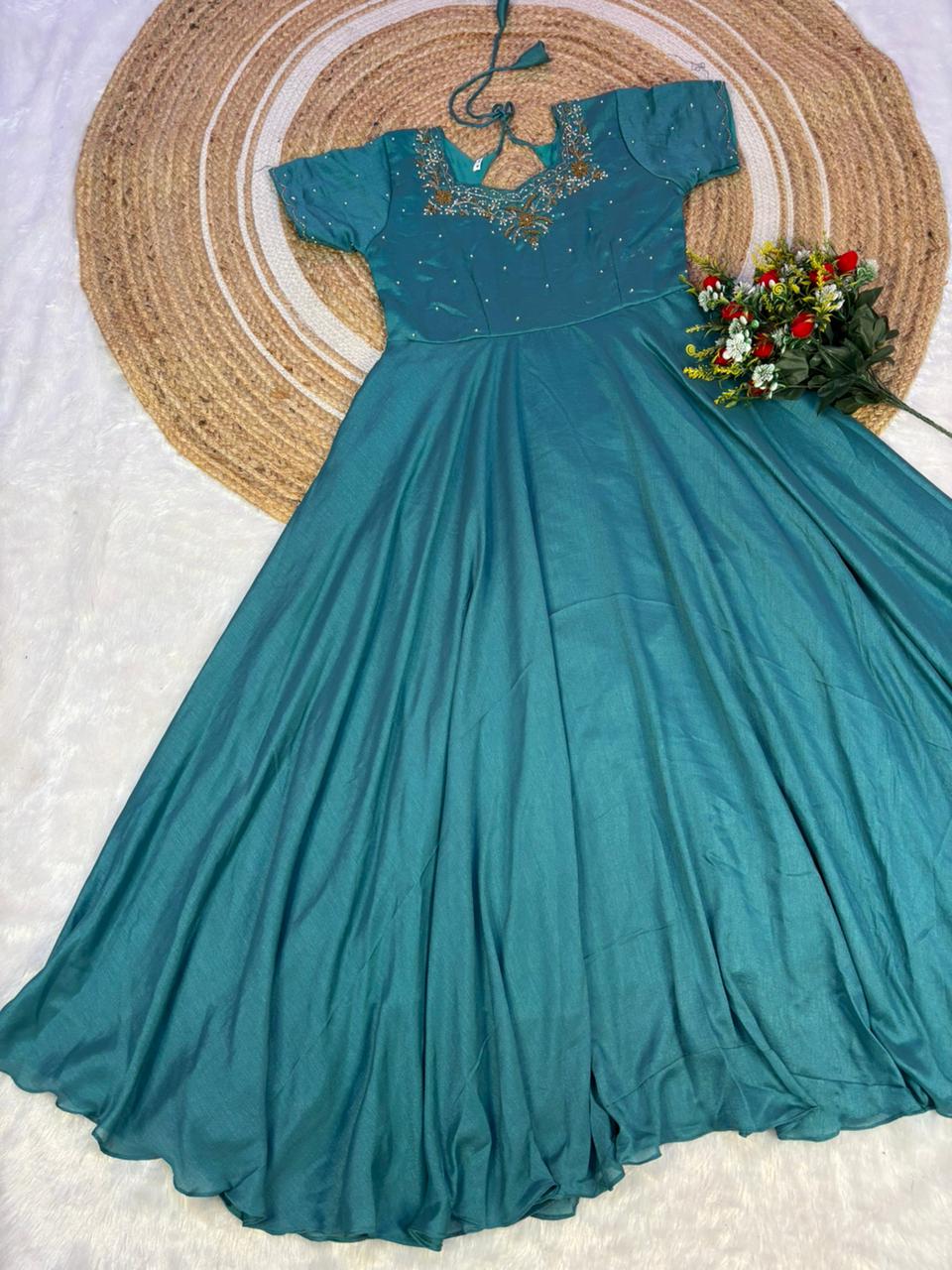 Krishna Handwork Anarkali