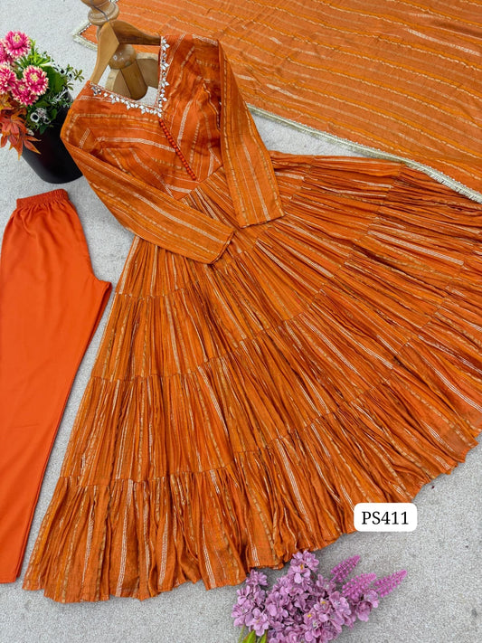 Mul Chanderi Anarkali