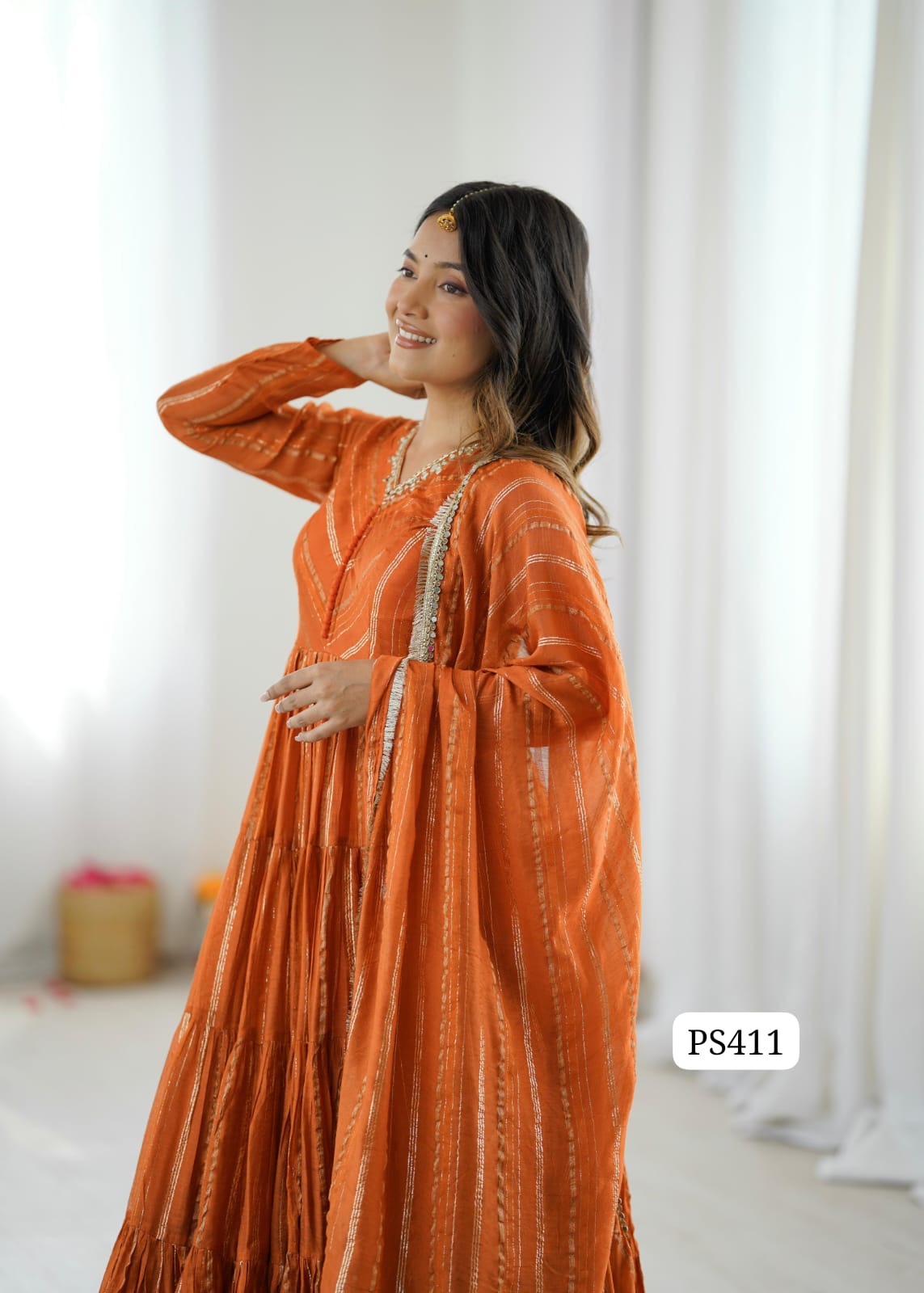 Mul Chanderi Anarkali