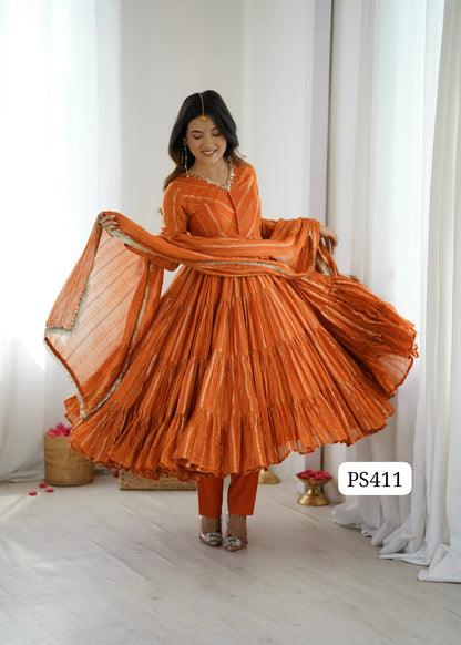 Mul Chanderi Anarkali