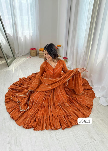 Mul Chanderi Anarkali