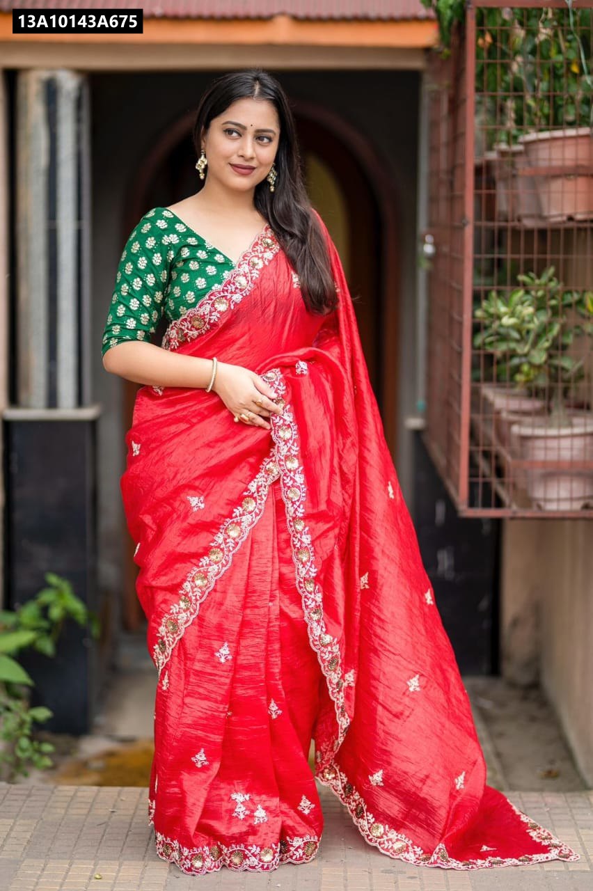 Soft paper crush saree