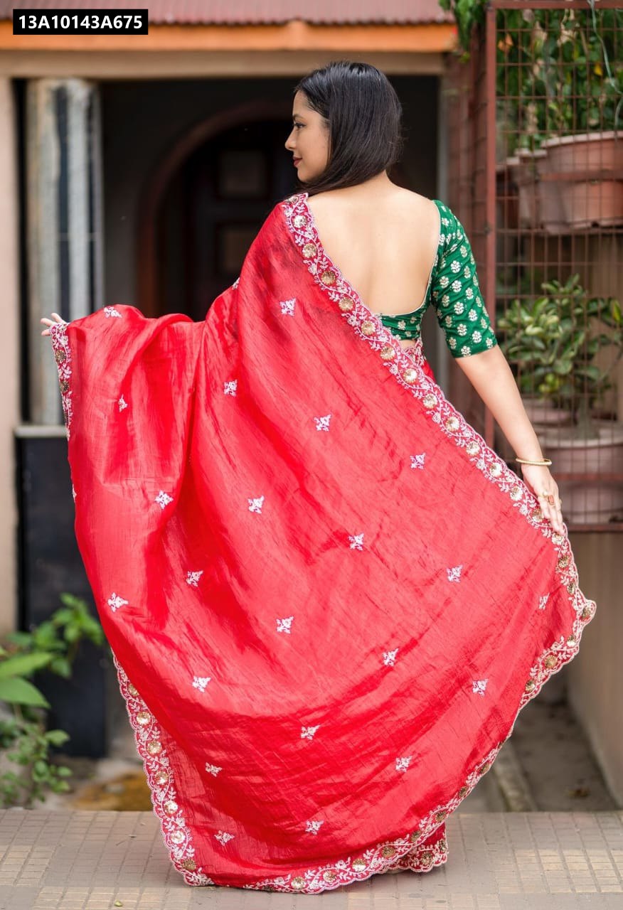 Soft paper crush saree