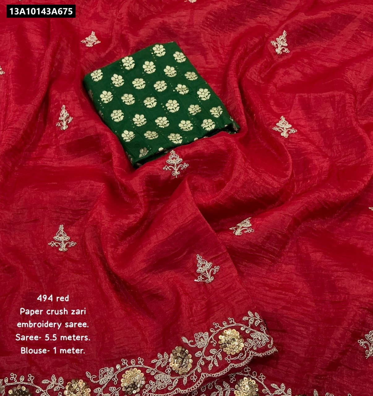 Soft paper crush saree