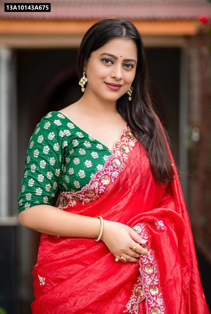 Soft paper crush saree