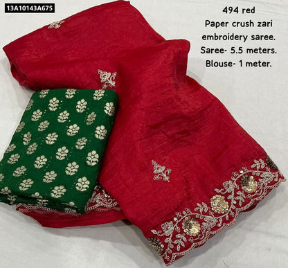 Soft paper crush saree